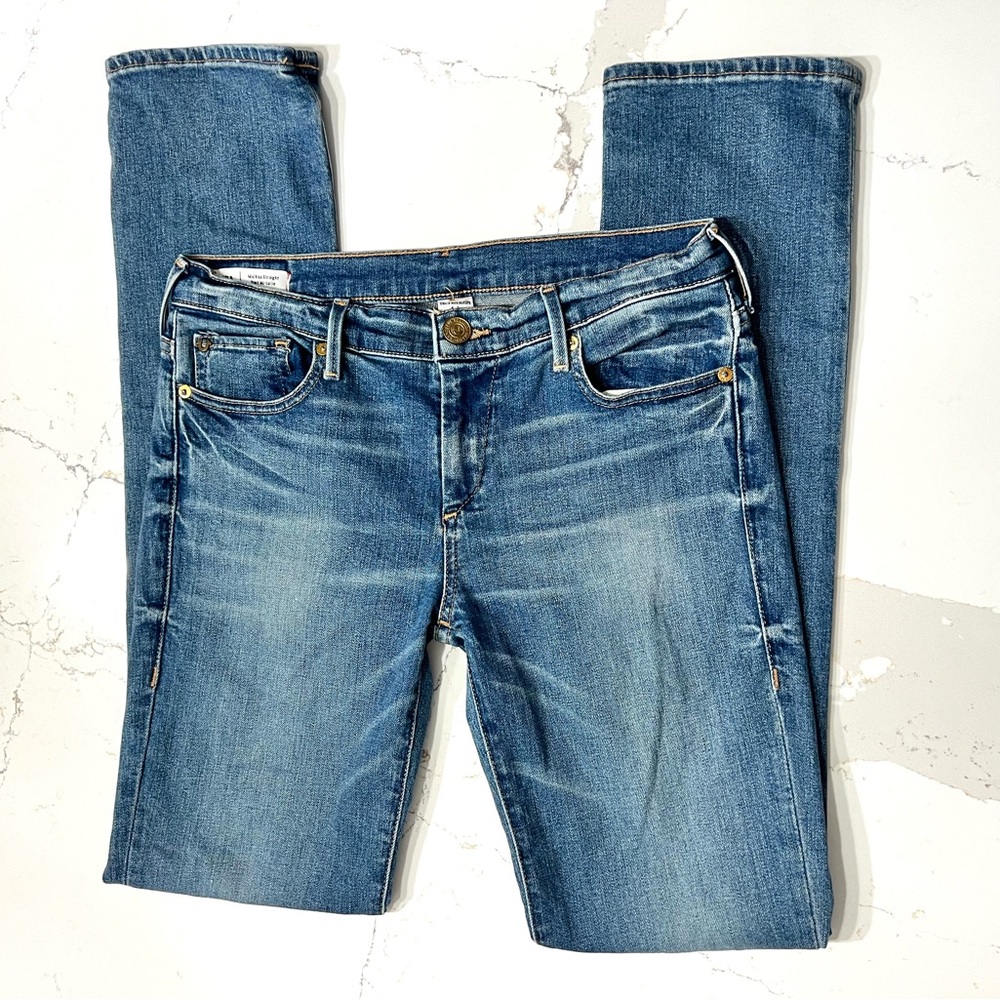 True Religion Cora Mid Rise Straight Leg Jeans 28